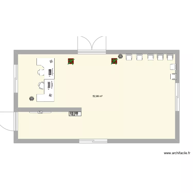 espace accueil. Plan de 