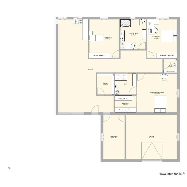 Manon et Dylan. Plan de 11 pièces et 188 m2