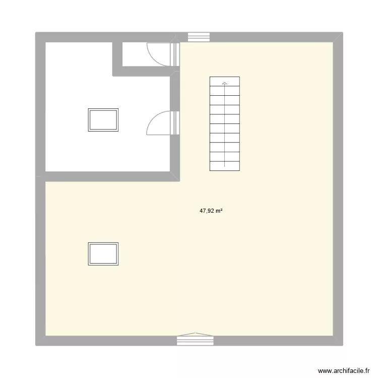 ETAGE MAISON. Plan de 1 pièce et 48 m²
