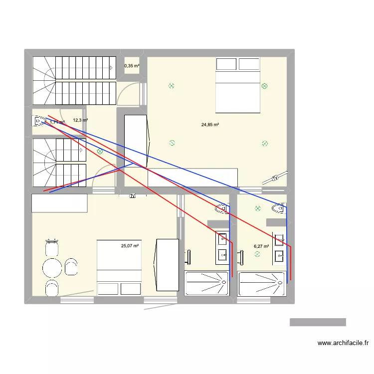 tabac. Plan de 6  et 71 m²