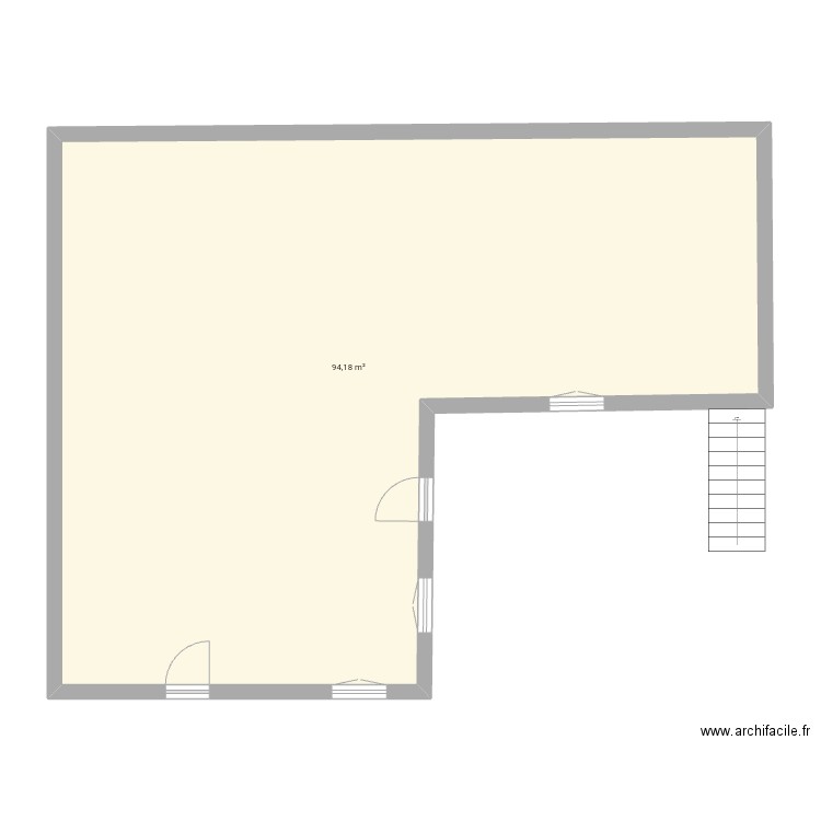Maison africaine . Plan de 1 pièce et 94 m2