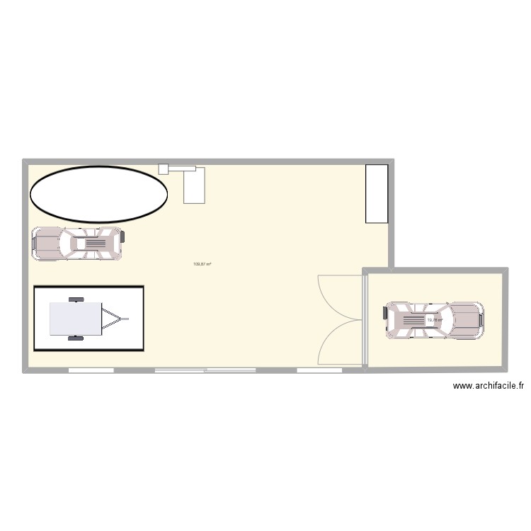 GARAGE LES BRELEUX. Plan de 2 pièces et 130 m2