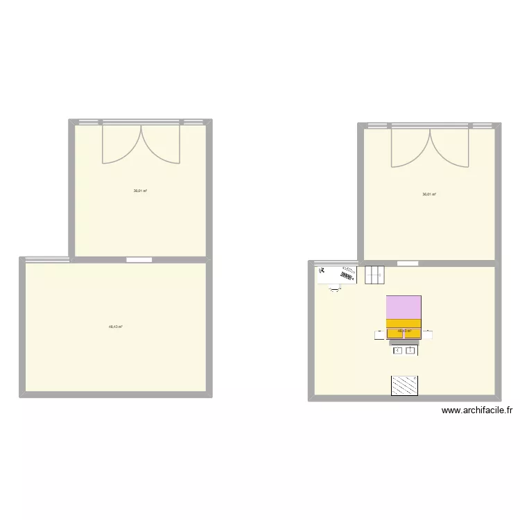 2&egrave;me &eacute;tage - Grand Coeur. Plan de 4  et 169 m²