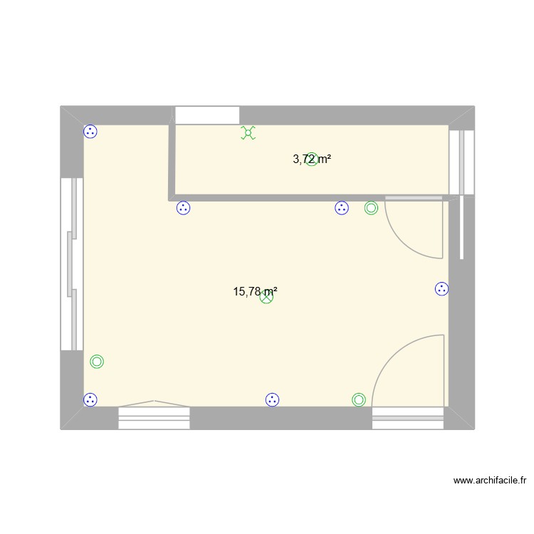 Rdc modifi&eacute; electricit&eacute;. Plan de 0 pièce et 0 m2