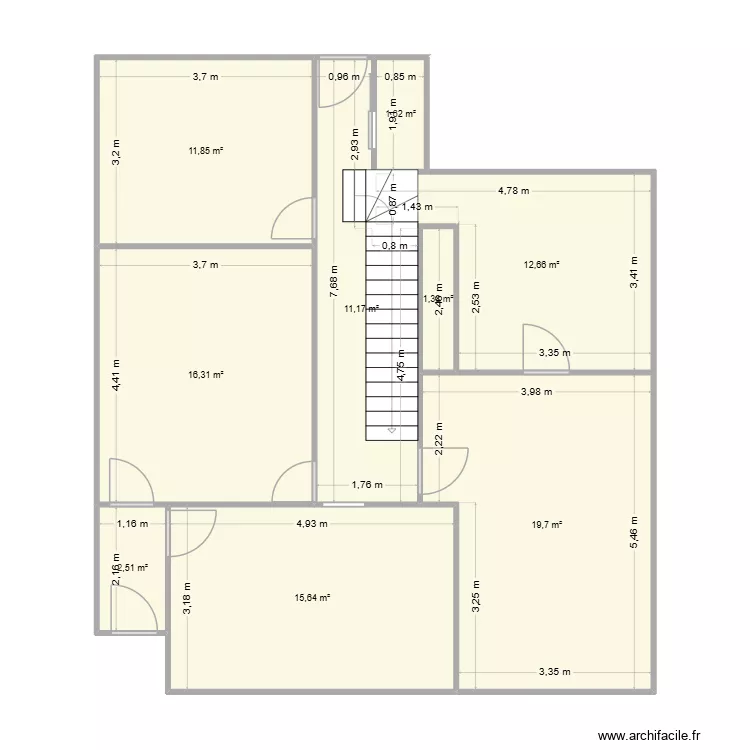 douche rdc. Plan de 9  et 93 m²