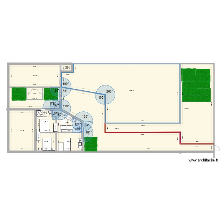 PAVILLON SS BOIS. Plan de 12 pièces et 364 m2