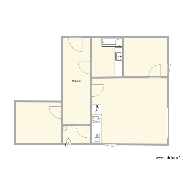 M. G. Plan de 6 pièces et 55 m2