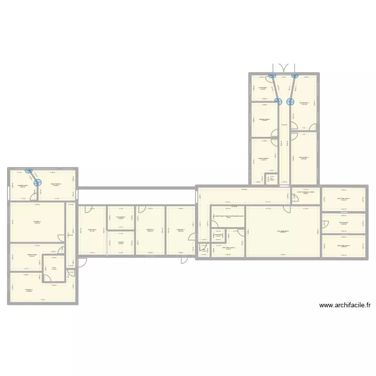 plan ensemble cabinet. Plan de 29 pièces et 419 m²
