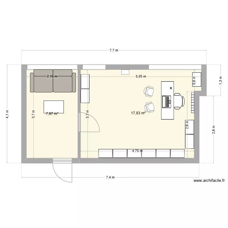Saint Jean de Luz. Plan de 2 et 26 m² Saint Jean de Luz. Plan de 2 et 26 m²