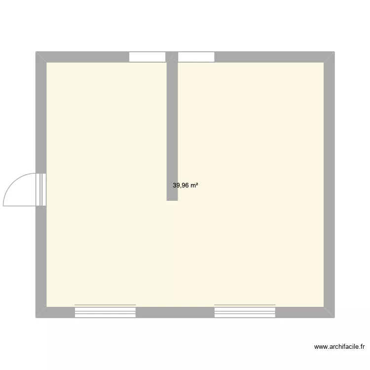 cuisine. Plan de 1 Pièce et 40 m²