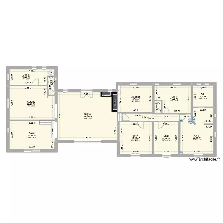 CRUYES - existant et extérieur. Plan de 13 Pièces et 196 m² CRUYES - existant et extérieur. Plan de 13 Pièces et 196 m²
