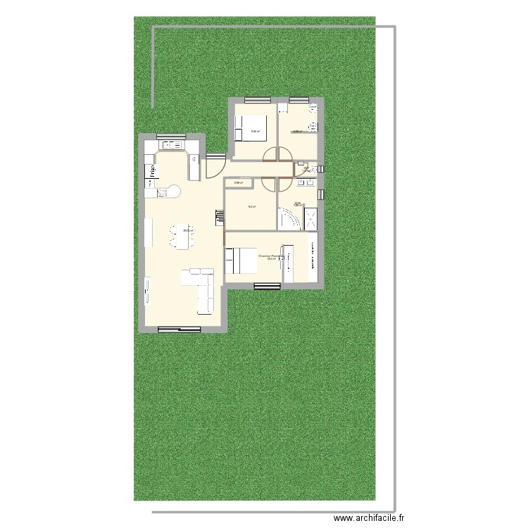 VERSION1. Plan de 8 pièces et 115 m2