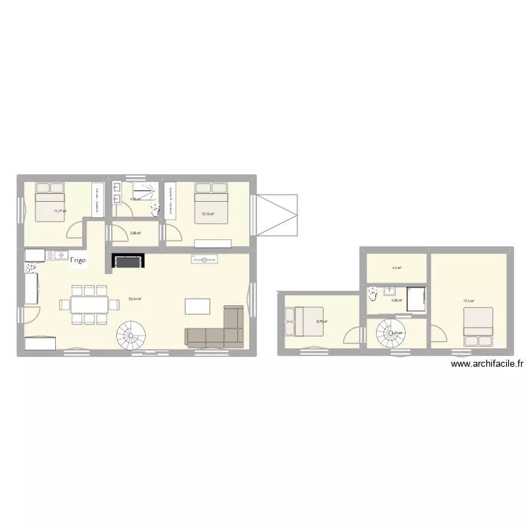 Plan Dany. Plan de 10  et 125 m²