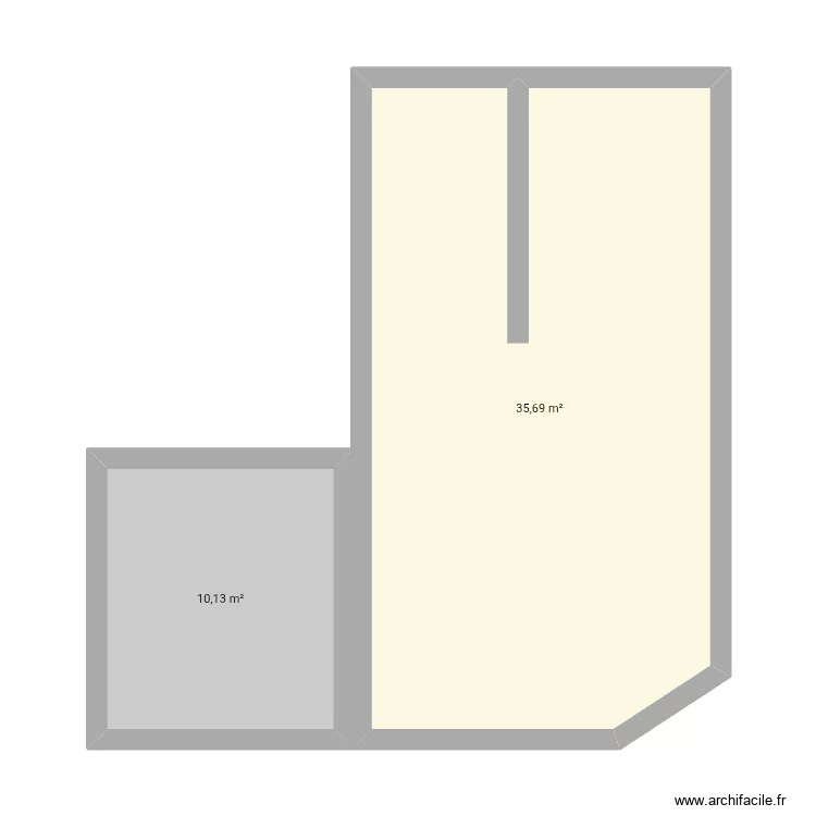Maison des Bibis. Plan de 2  et 46 m²