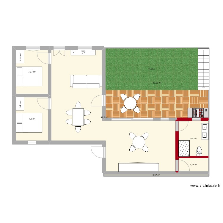 Portu_ V4. Plan de 7 pièces et 102 m2
