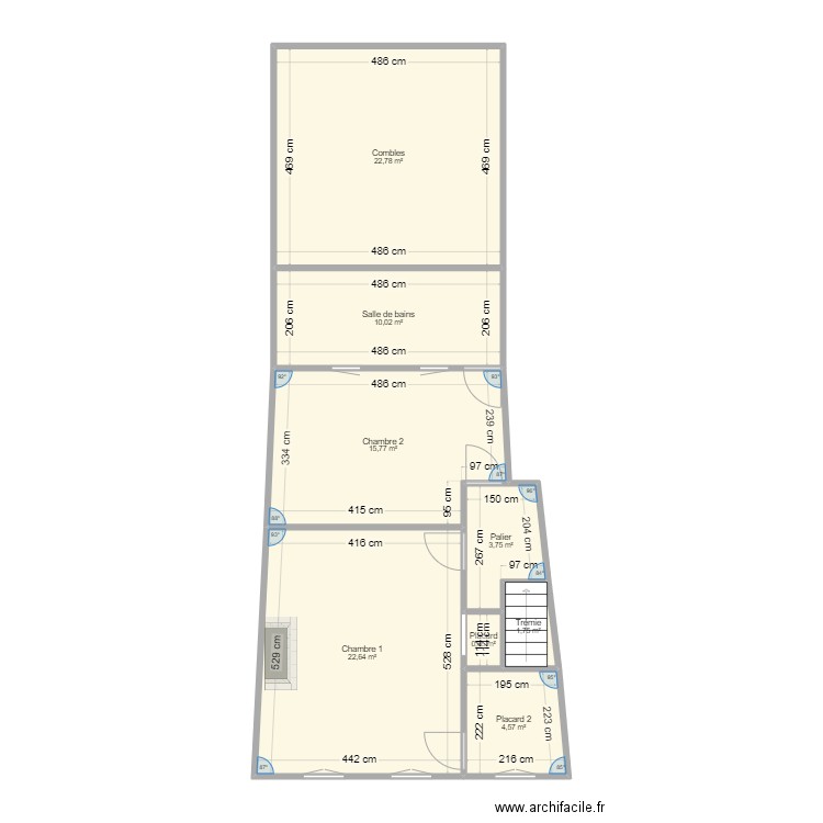 R+1 Etat des lieux. Plan de 0 pièce et 0 m2