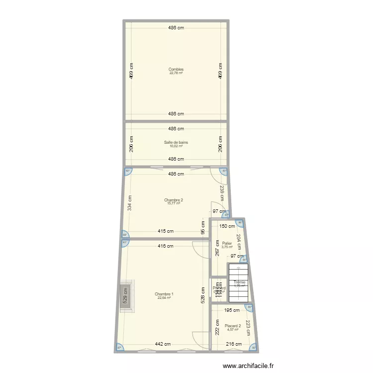 R+1 Etat des lieux. Plan de 