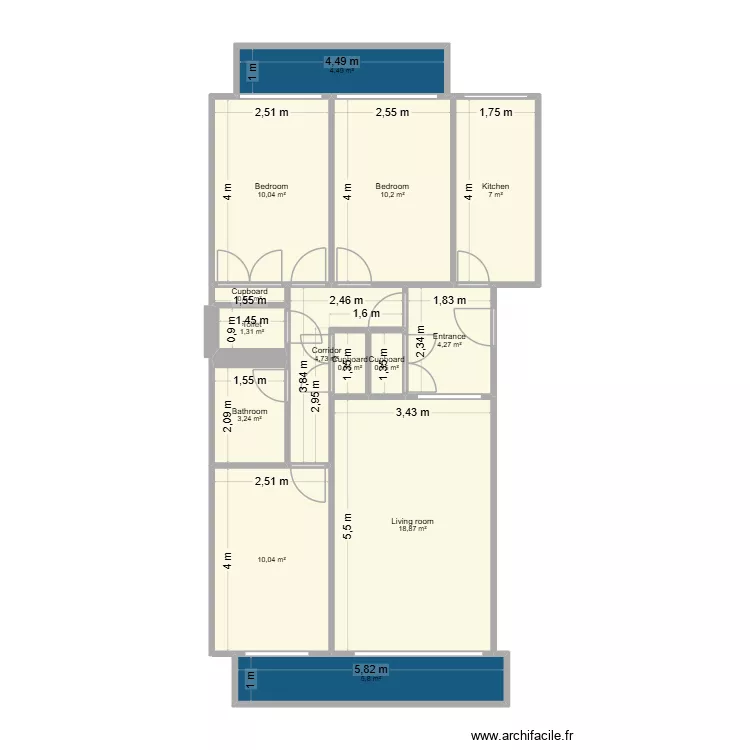 Plan modifié version théo. Plan de 13 et 83 m² Plan modifié version théo. Plan de 13 et 83 m²