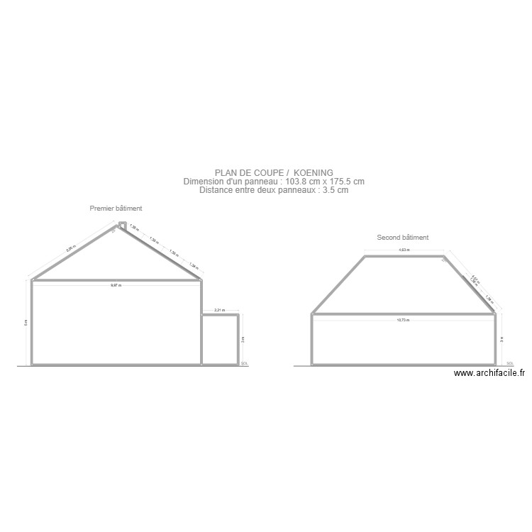 KOENING coupe. Plan de 6 pièces et 124 m2