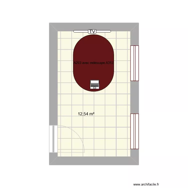 B203. Plan de 1 Pièce et 13 m² B203. Plan de 1 Pièce et 13 m²