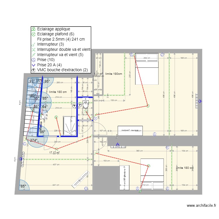 HURTAUD - Saint Gervais ETAGE NOUVEL AMENAGEMENT. Plan de 12 pièces et 74 m2