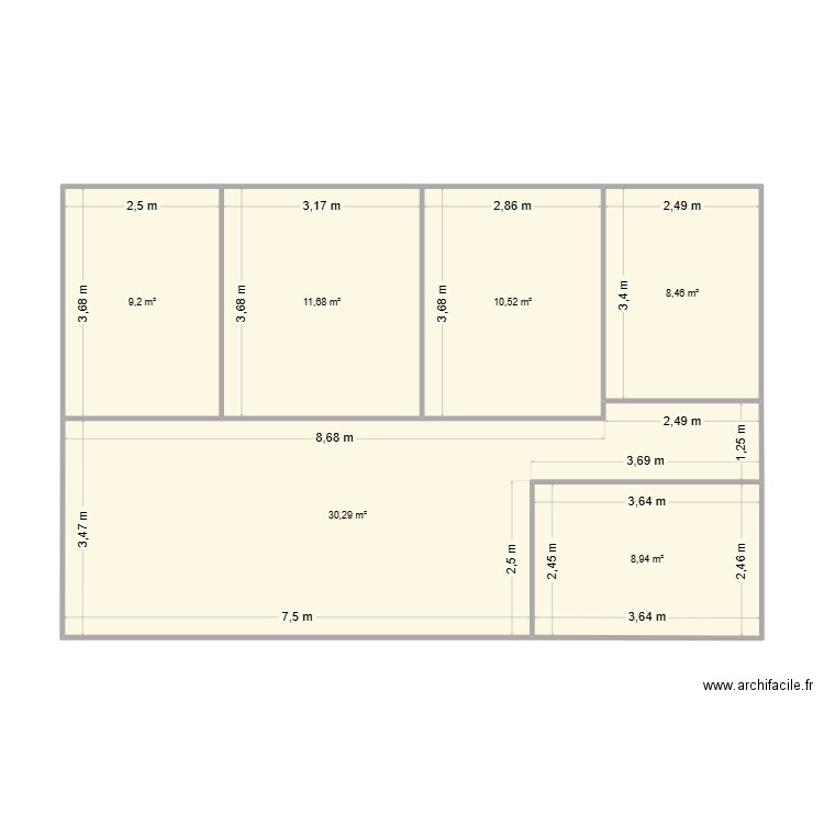 longuyon2. Plan de 6 pièces et 79 m2
