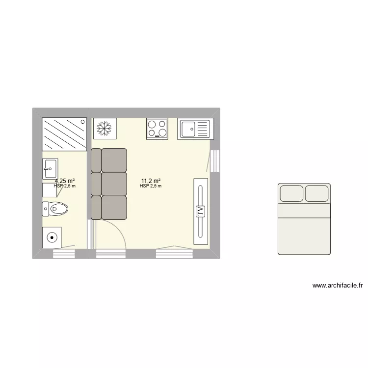 STUDIO 2026. Plan de 2 et 15 m² STUDIO 2026. Plan de 2 et 15 m²