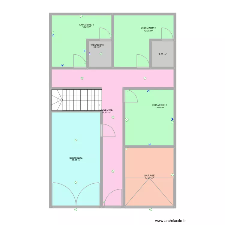 plan papa1. Plan de 8 pièces et 111 m²