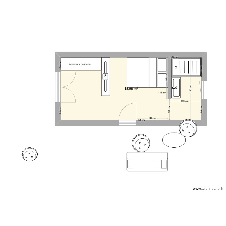 CHAMBRE ENZO V5 mum douche. Plan de 0 pièce et 0 m2