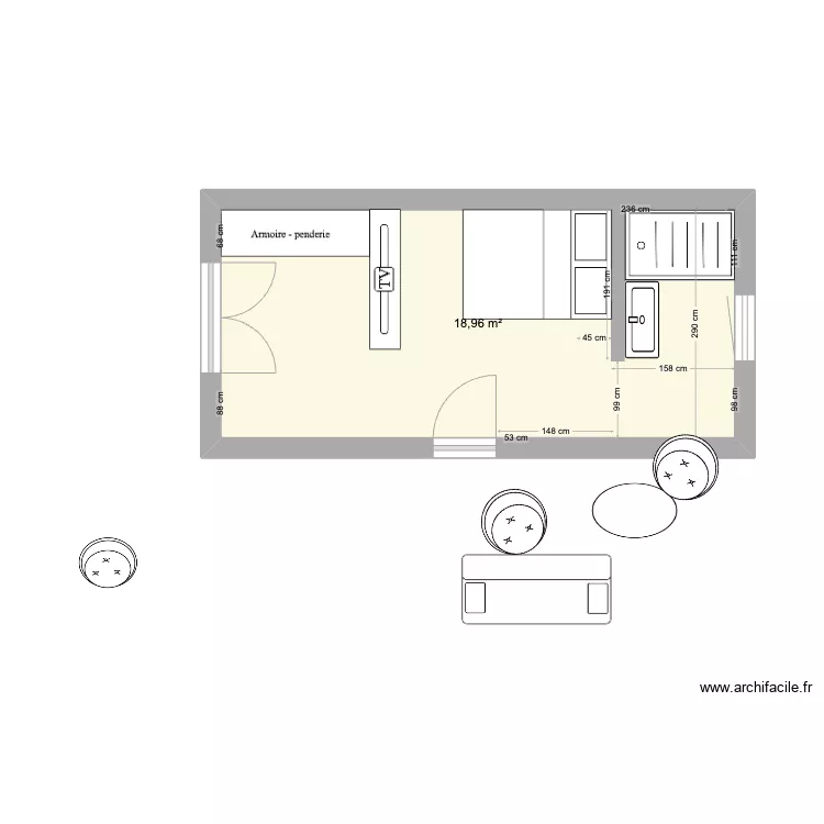 CHAMBRE ENZO V5 mum douche. Plan de CHAMBRE ENZO V5 mum douche. Plan de
