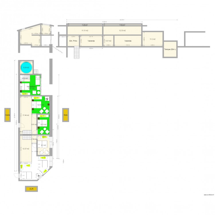 Mezanine. Plan de 0 pièce et 0 m2