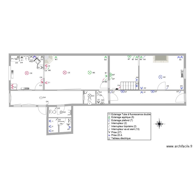 Rez Eclairage Numéroté. Plan de 0 pièce et 0 m2