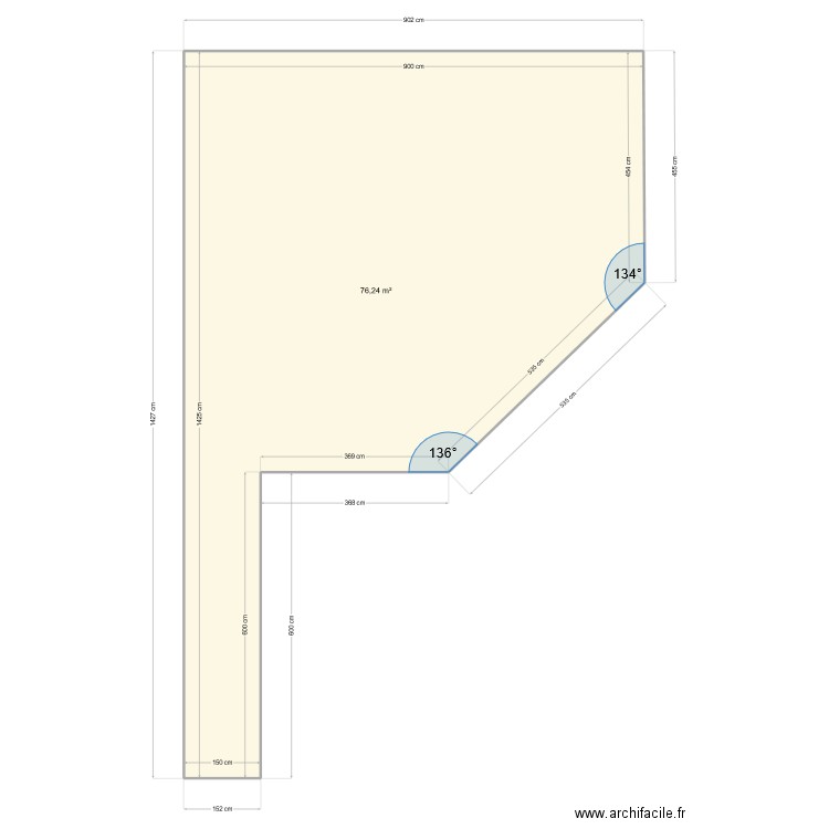 TERRASSE PATRICE. Plan de 1 pièce et 76 m2