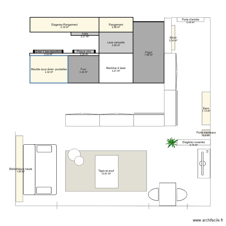 cusine. Plan de 0 pièce et 0 m2