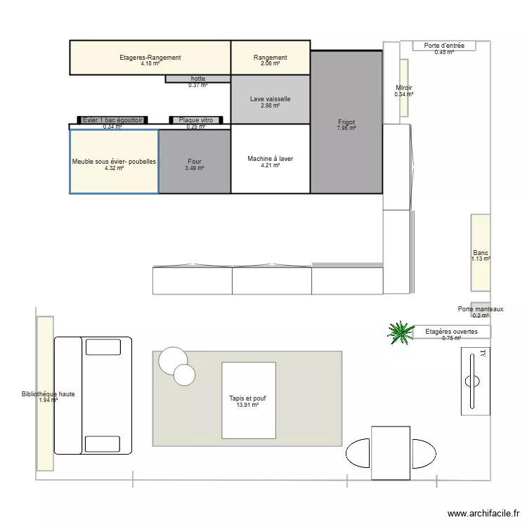 cusine. Plan de 