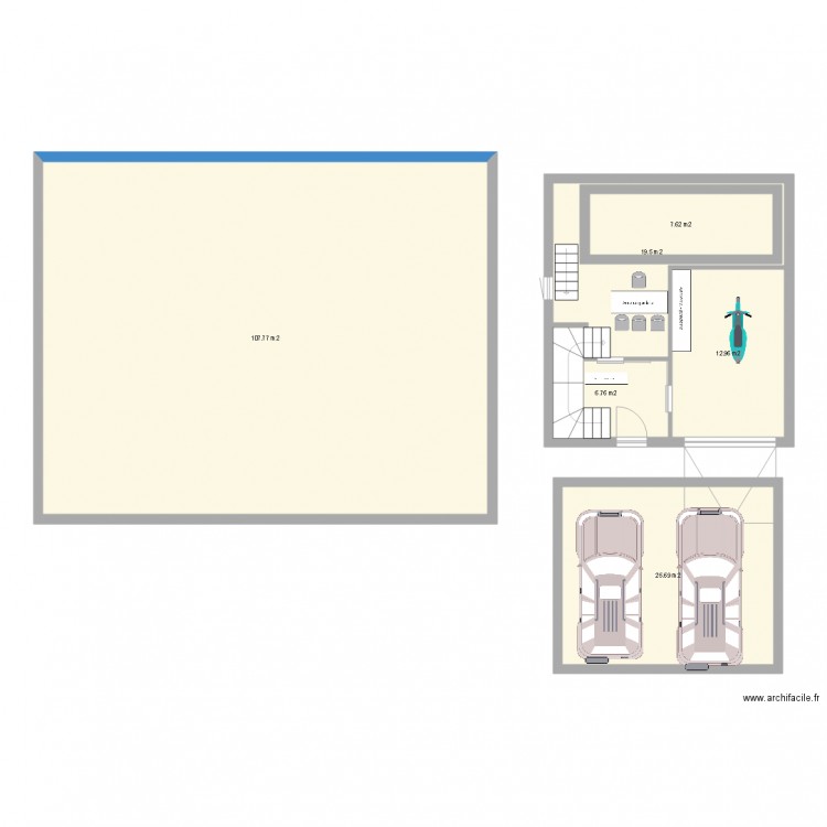plan garage piscine hors d'air d'eau. Plan de 11 pièces et 342 m2