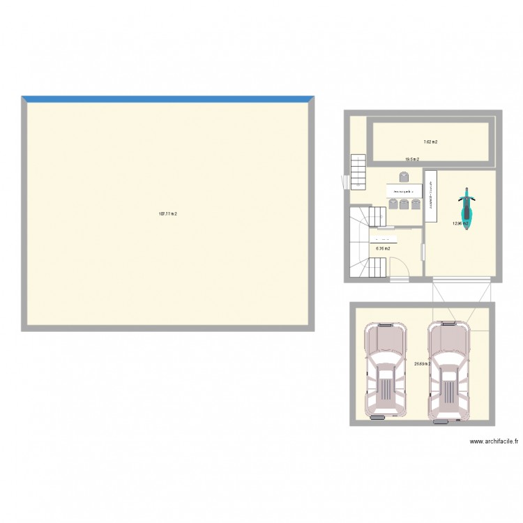 plan garage piscine hors d'air d'eau. Plan de 0 pièce et 0 m2