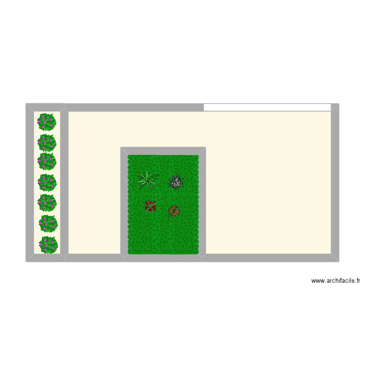 plan terrassement. Plan de 3 pièces et 44 m2