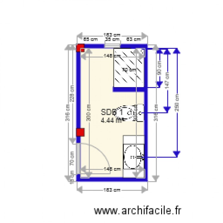 SDB 1. Plan de 0 pièce et 0 m2