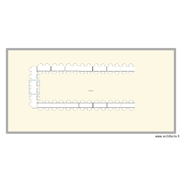 30 ans plan de table. Plan de 1 pièce et 276 m2