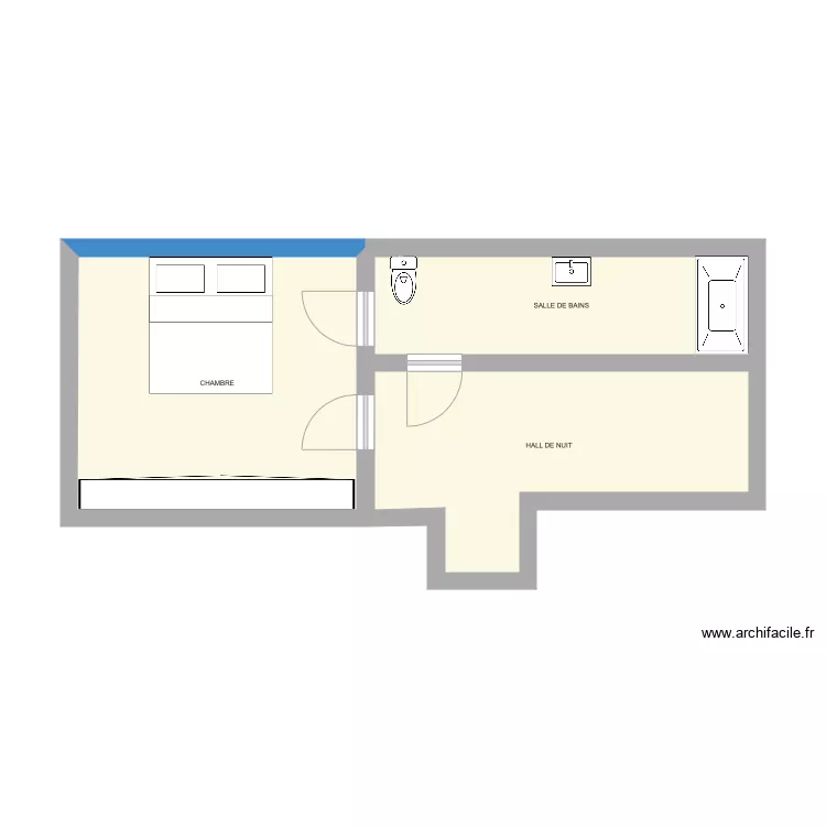 Chambre modifs portes. Plan de 