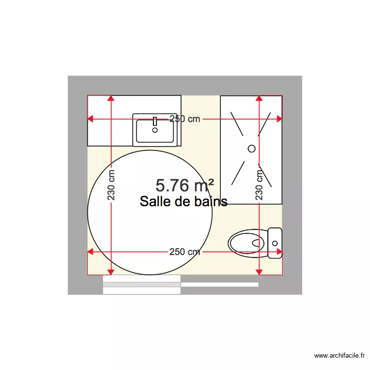 SALLE DE BAINS NIVEAU 1. Plan de 