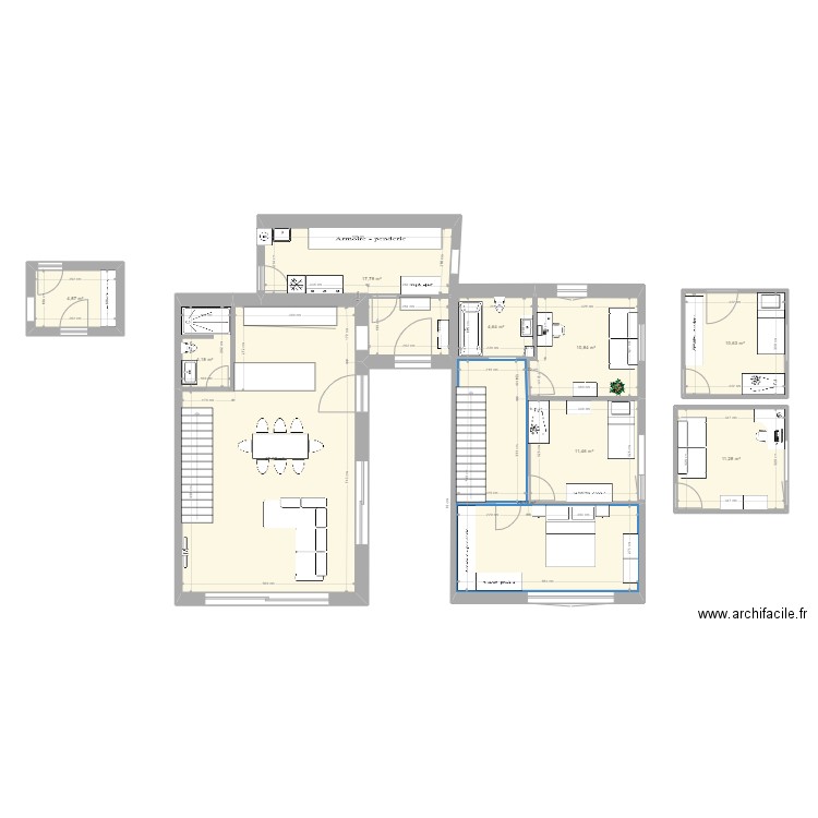 Les reflets de Clies B2. Plan de 10 pièces et 149 m2