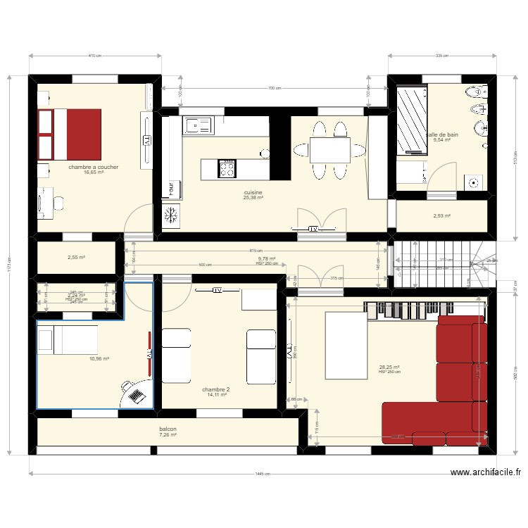 mon plan de maison milano 1. Plan de 11 pièces et 130 m2