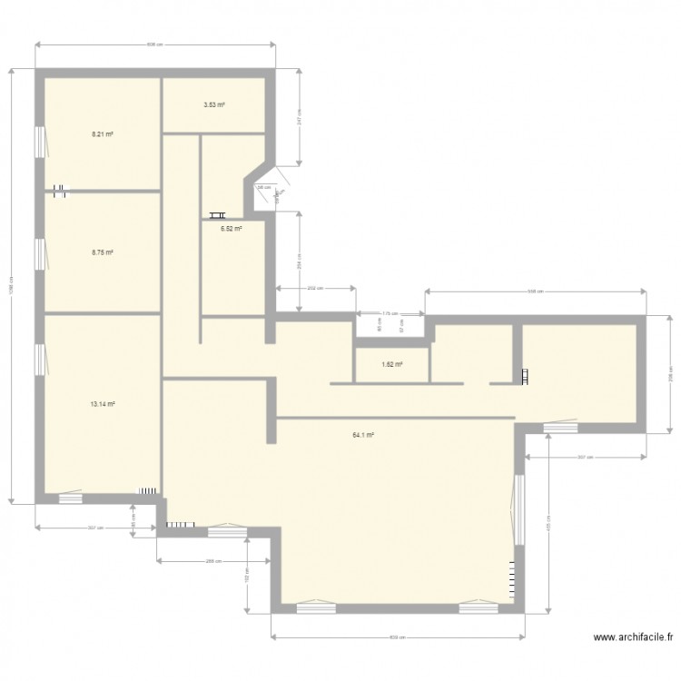 Plan Evry 5 cotations avant travaux. Plan de 0 pièce et 0 m2