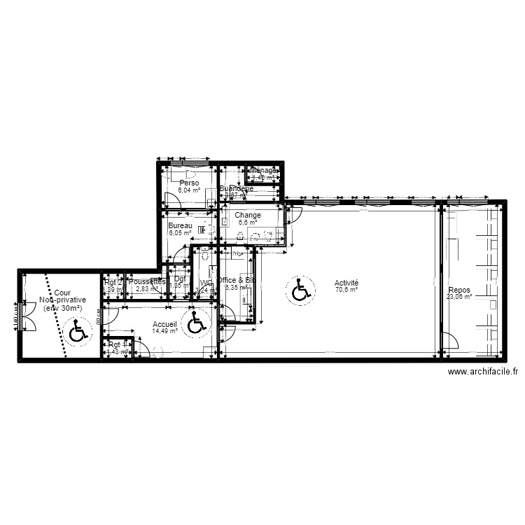 94 Maisons-Alfort 41 G Médéric Projet 180722 ArL. Plan de 15 pièces et 166 m2