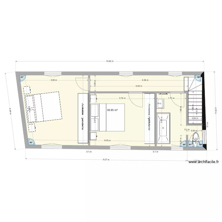 Partie 3 baignoire. Plan de 