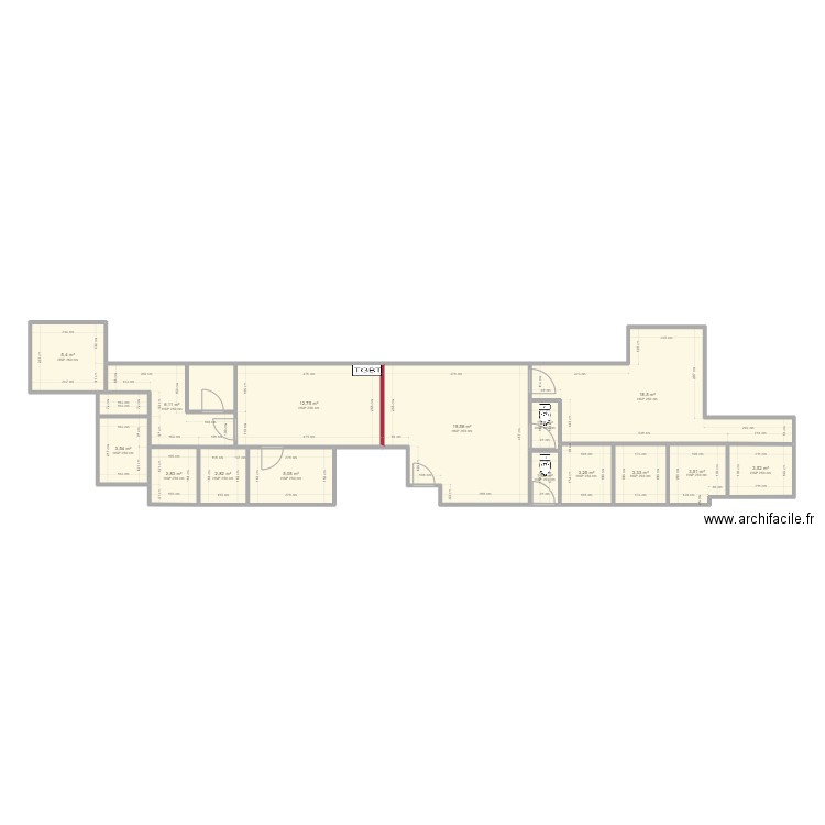 Wellness Ménuires. Plan de 17 pièces et 97 m2