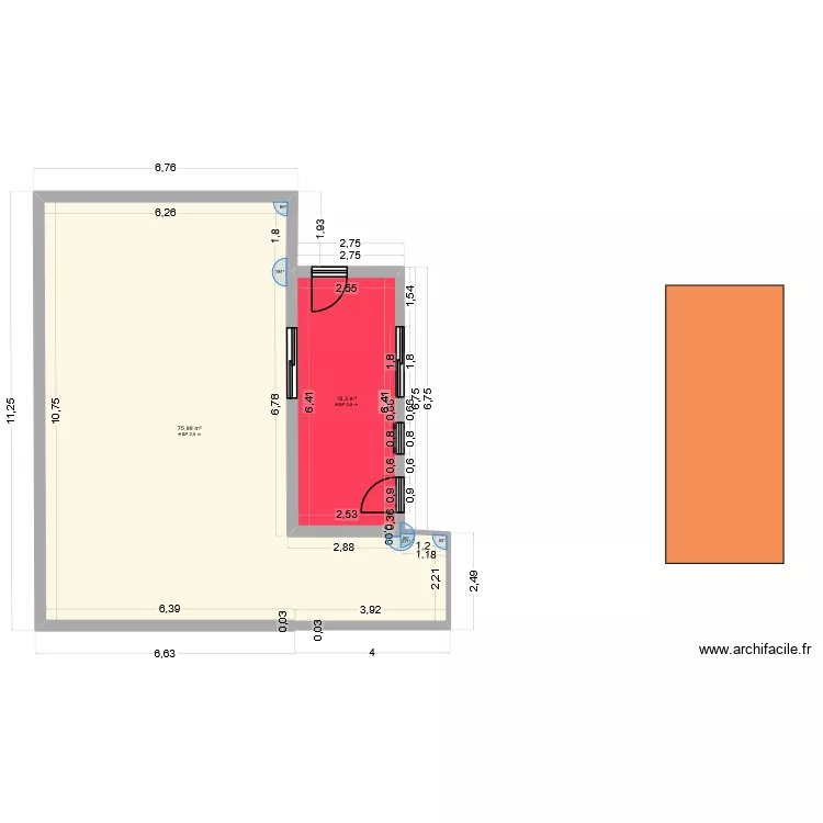 extension maison. Plan de 
