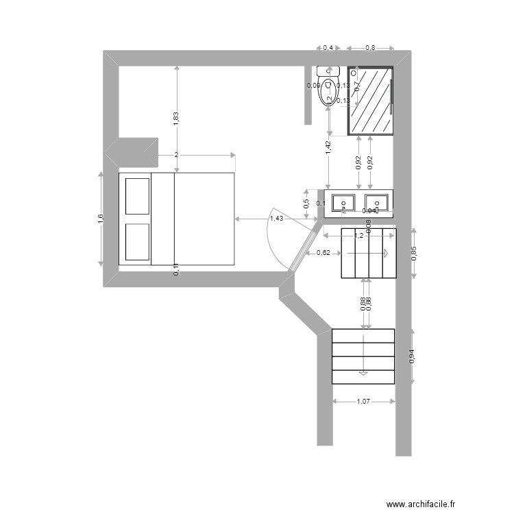 3 ieme chambre bistro hello. Plan de 0 pièce et 0 m2